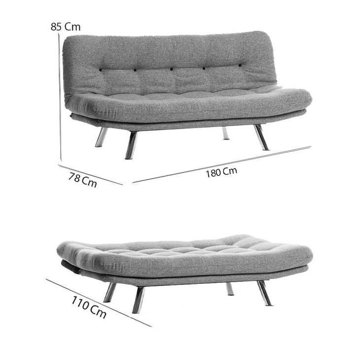 Atelier Del Sofa Misa Small Sofabed - Gris Claro Atelier Del Sofa Misa Small Sofabed - Gris Claro